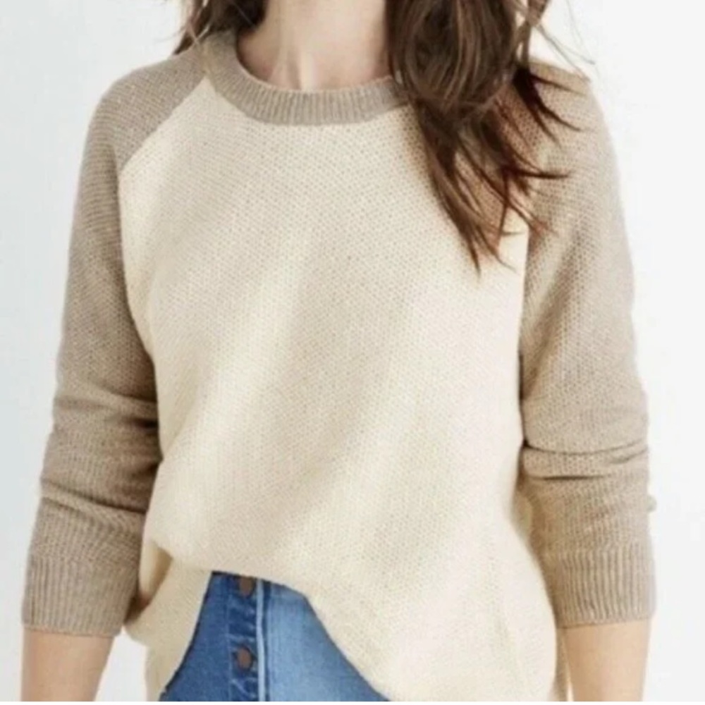 Madewell Province Cross Back Colorblock Pullover Sweater Top G6854 W-321 Sz S
